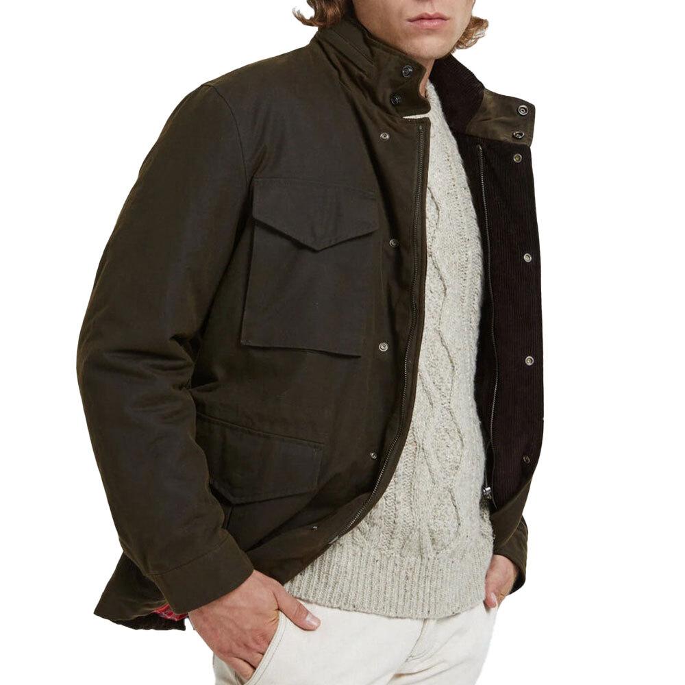 BARACUTA Waxed Field Jacket Men’s Cotton Blend Outerwear N BRCPS0978 UT1998 6054
