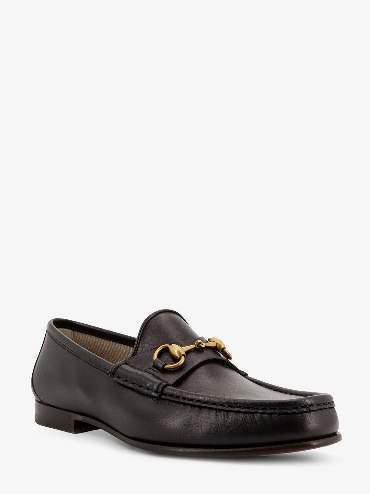 GUCCI Brown Leather Loafer Men's Dress Shoes