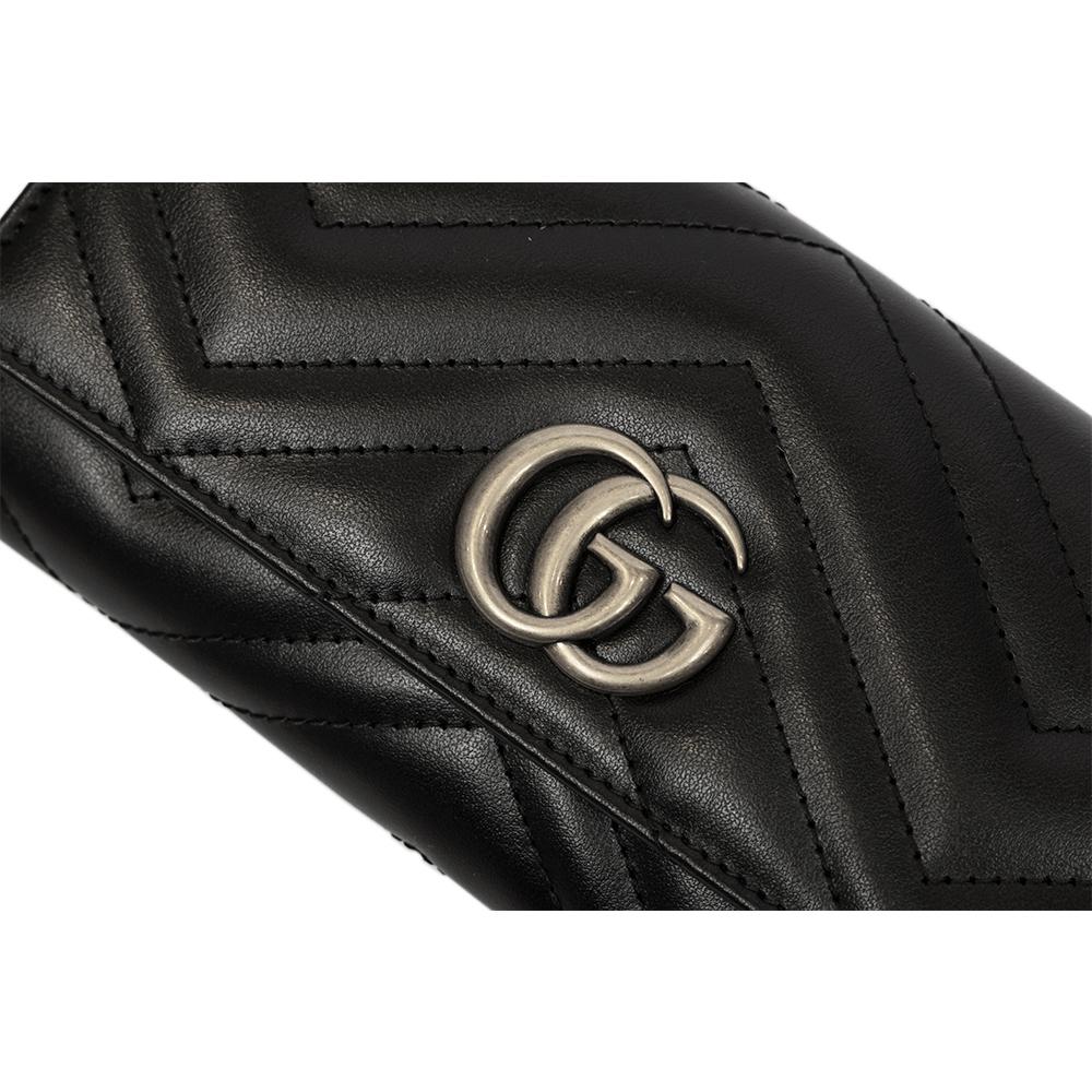 GUCCI GG Marmont Continental Long Wallet Black Leather Women’s