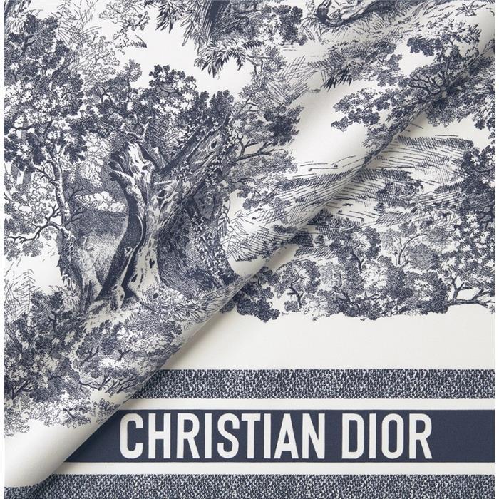 DIOR Toile de Jouy Sauvage 90 Square Silk Scarf 15JOU090I602 C545