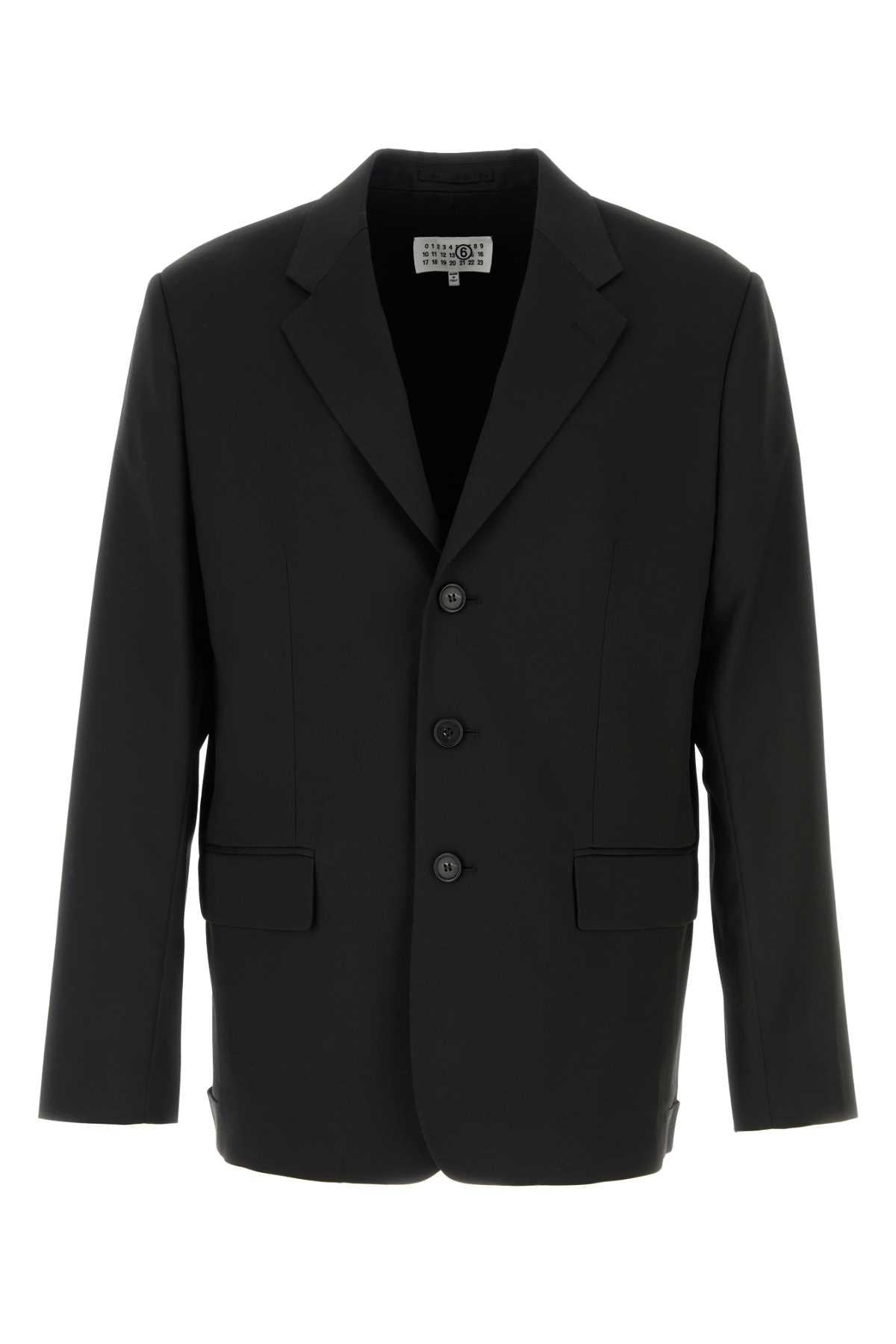 Maison Margiela Black Wool Blazer Suit Jacket for Men
