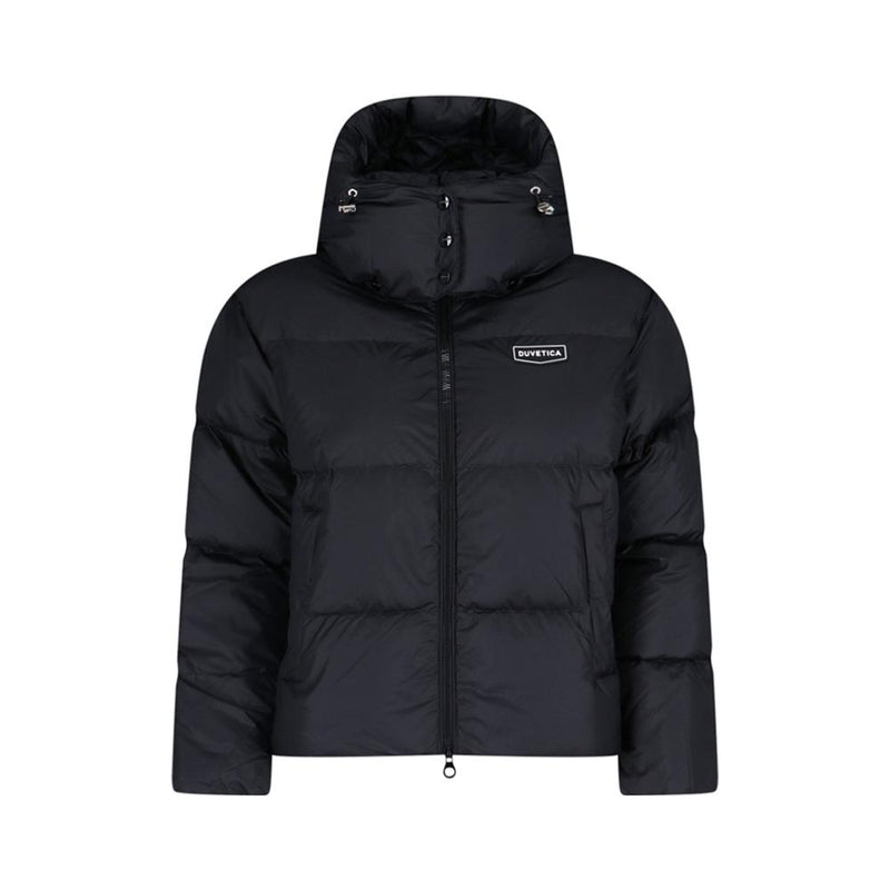 Duvetica Black RISA Logo Patch Hooded Puffer Jacket VDDJ96136K0001 BKS