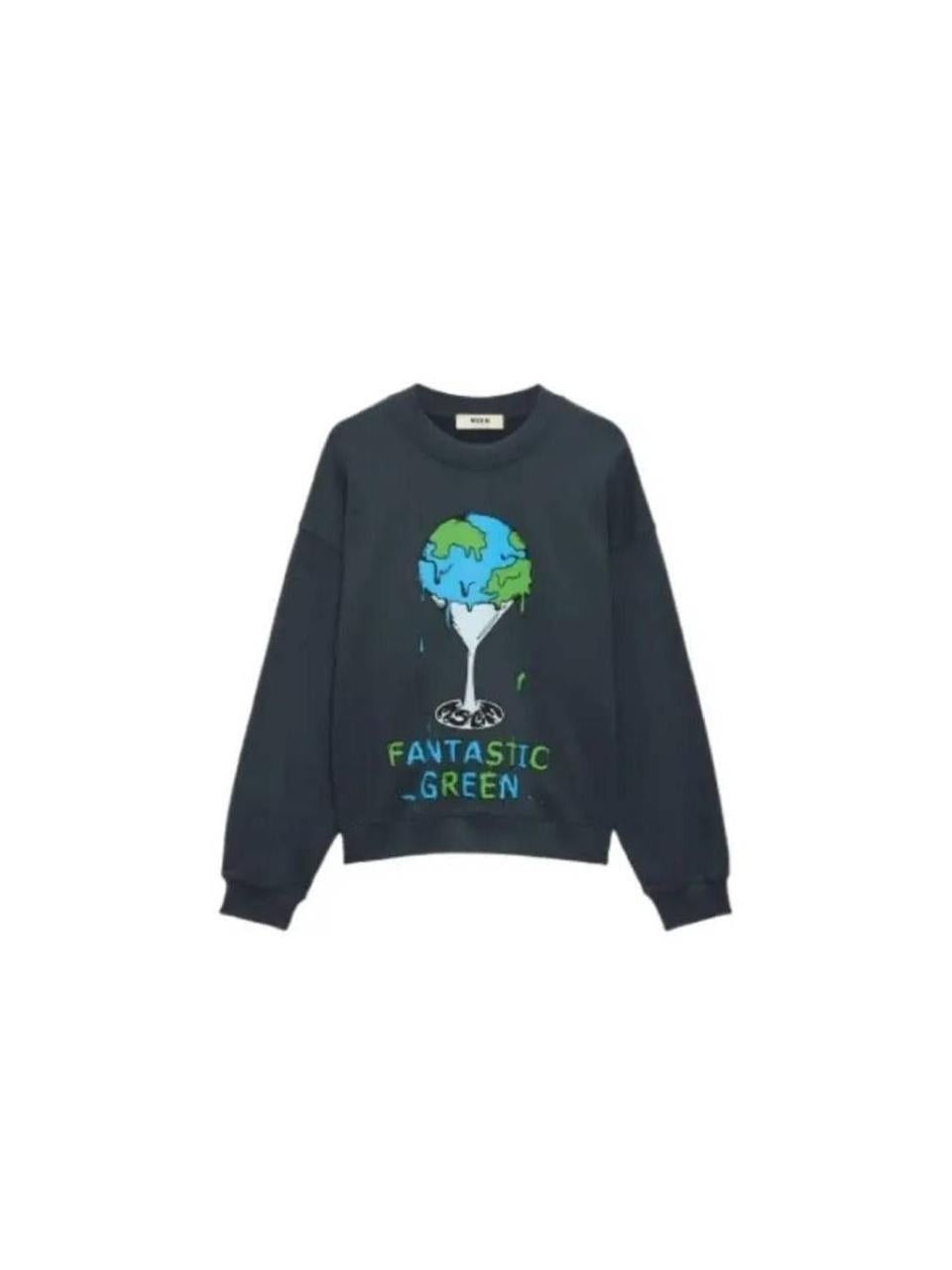 MSGM Fantastic Green Logo Sweatshirt for Women 3746 MM05 247792