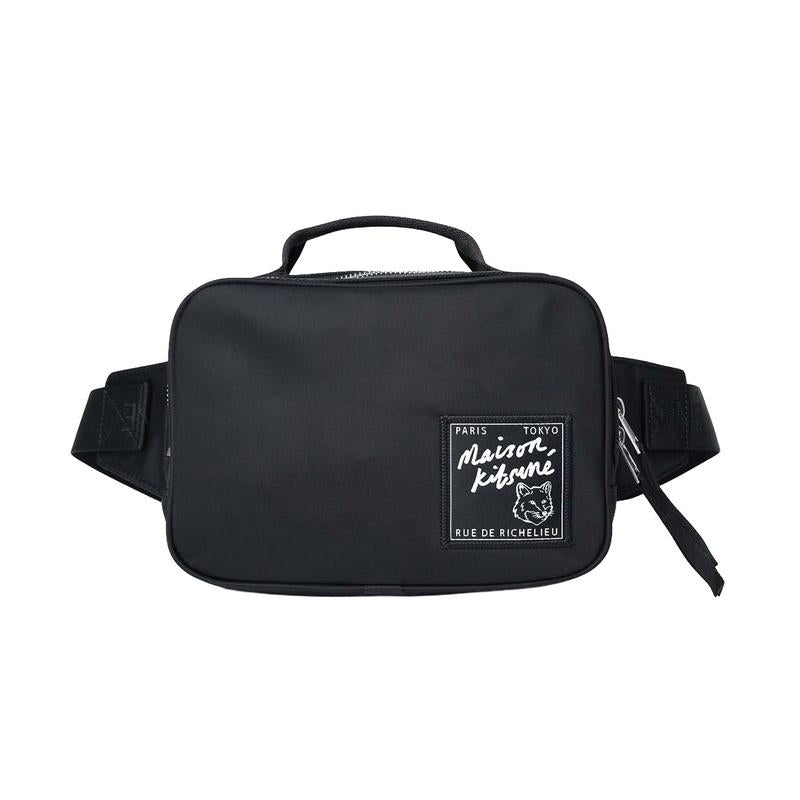 Maison Kitsune Traveler Belt Bag Hip Pack Black Nylon Unisex
