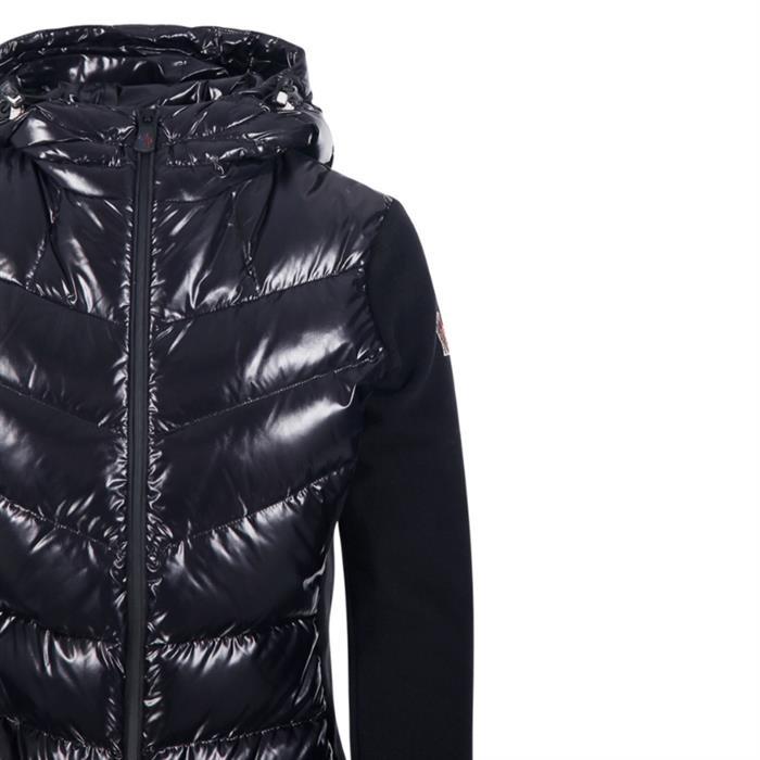 Moncler Grenoble Logo Patch Hooded Zip-Up Down Jacket Black