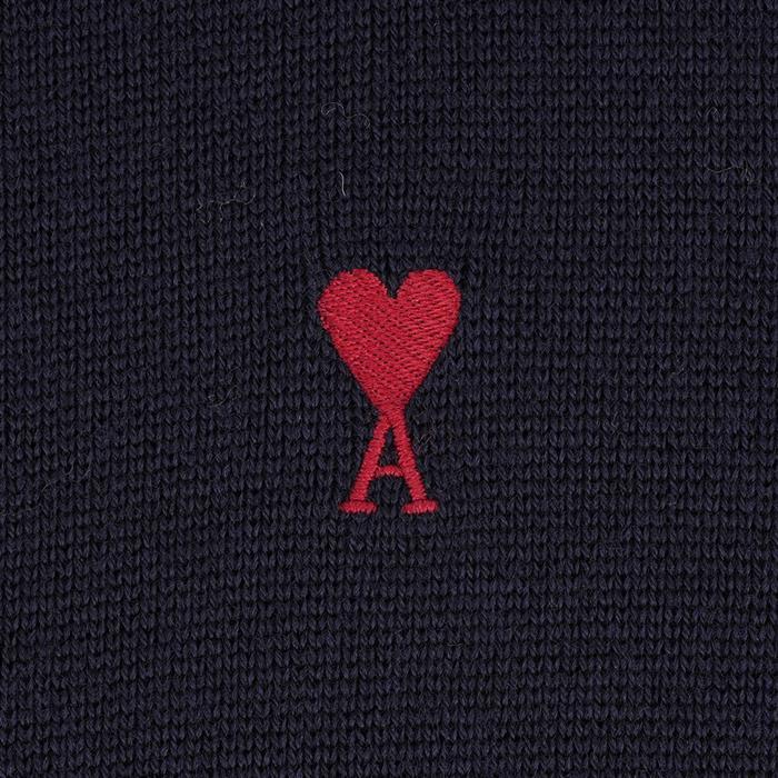 AMI Heart Logo Wool Cardigan