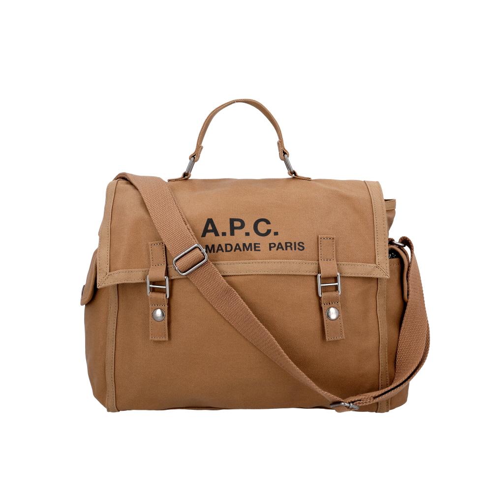 A.P.C. Leather Recuperation Satchel Tote Bag H61930 CAB CAMEL