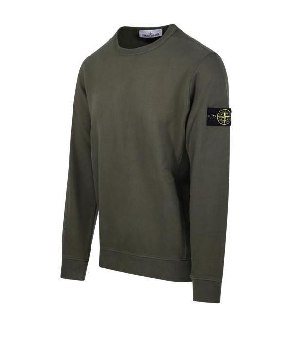 STONE ISLAND Brushed Cotton Fleece Crewneck Sweatshirt