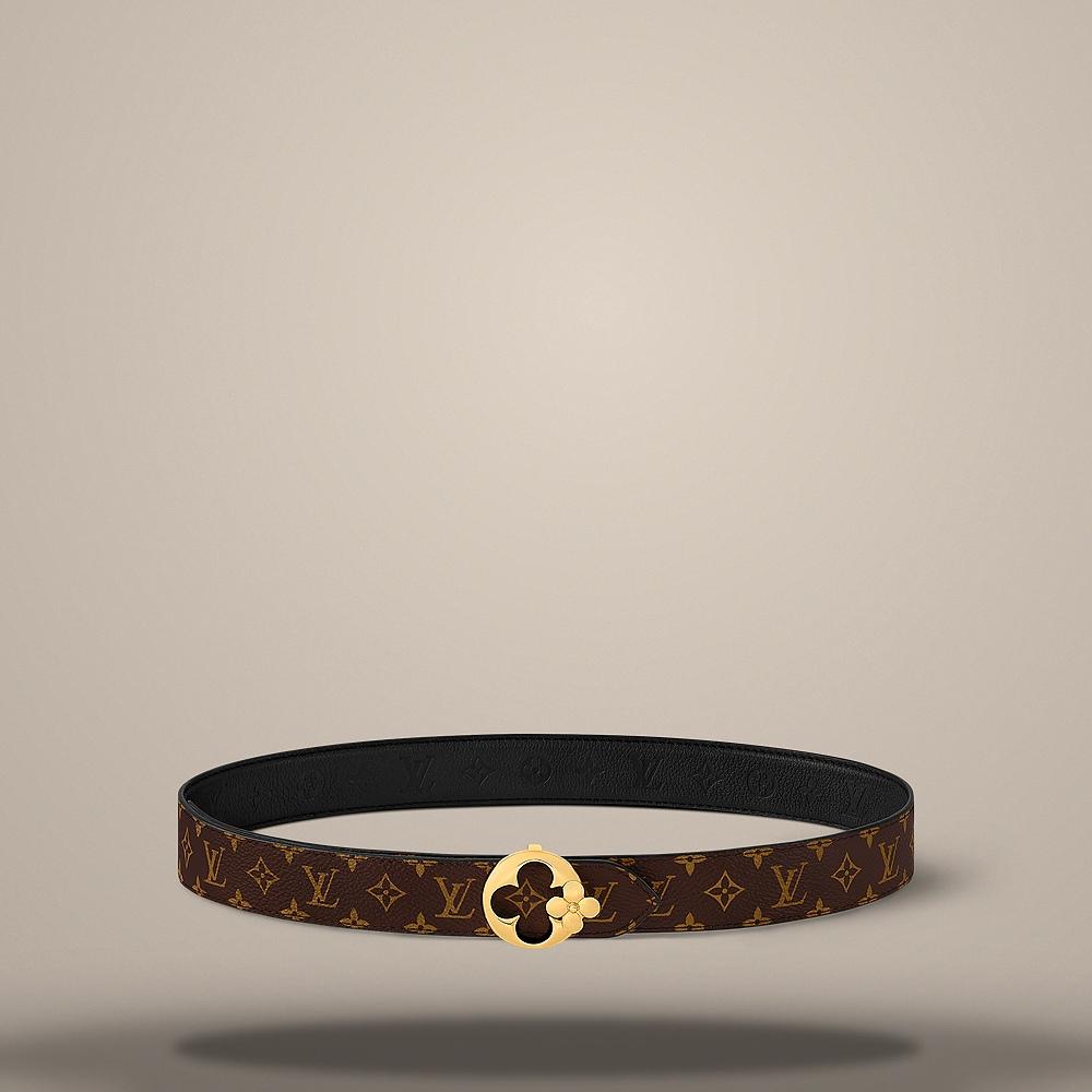 Louis Vuitton LV Flowergram Round 30mm Reversible Belt Black/Brown M8372