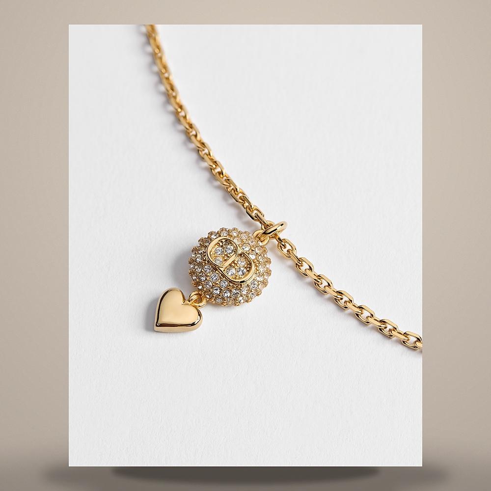 DIOR CD Disco Crystal Gold-Finish Metal Necklace N3847WOMCY D319