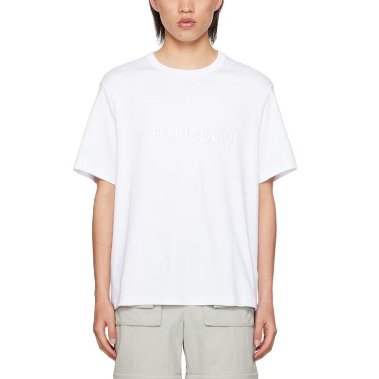 Helmut Lang Embroidered Logo Loose Fit Short Sleeve T-Shirt O04HM599 100
