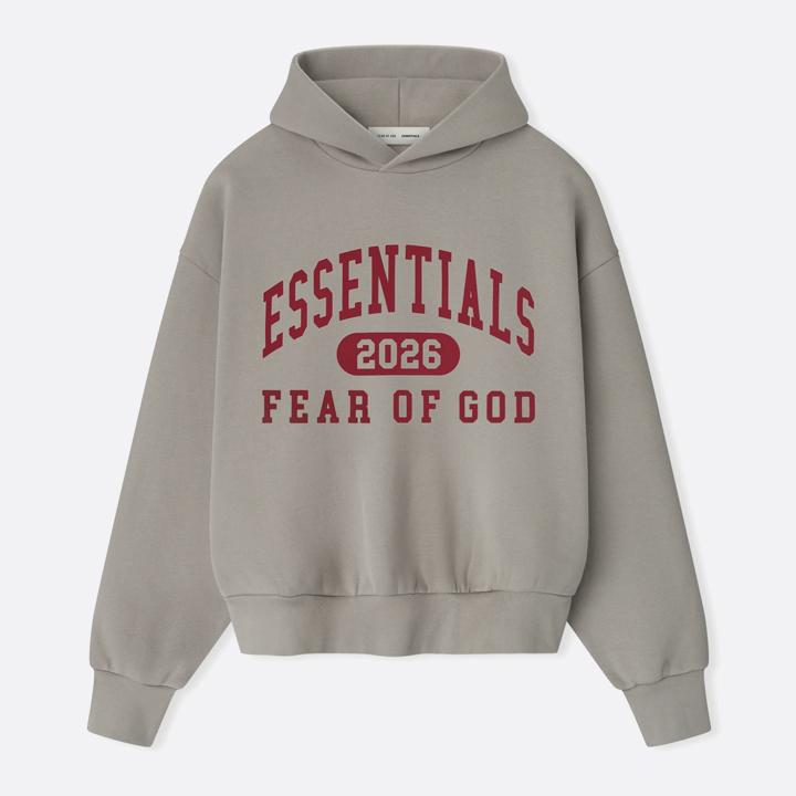 Fear of God Essentials Logo Hoodie Smoke Grey Unisex