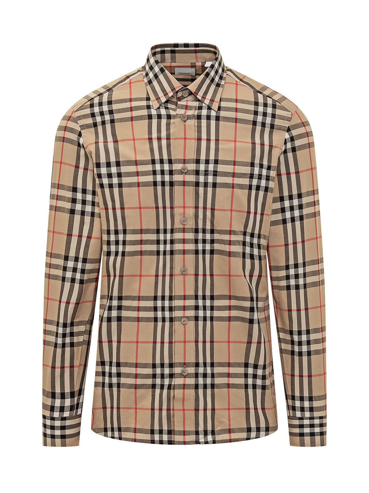 BURBERRY Long Sleeve Shirt Men Cotton Check Beige