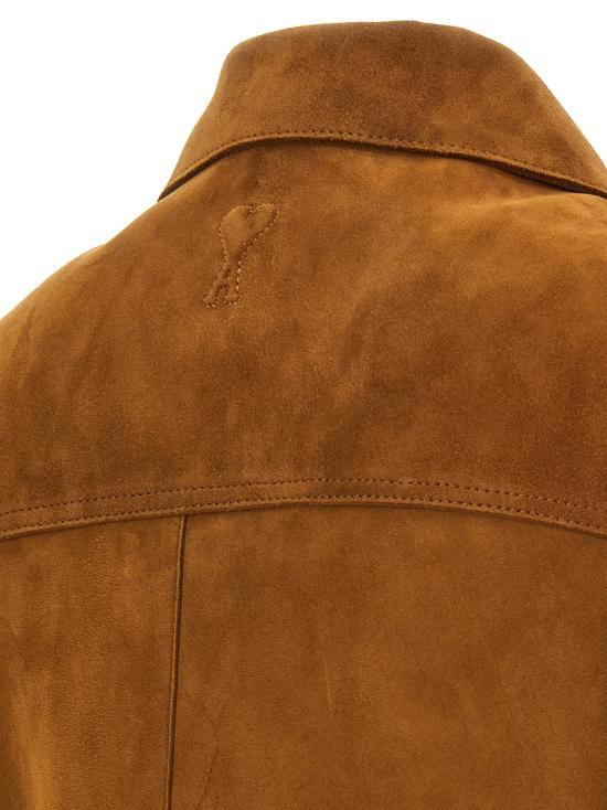 AMI Brown Wool-Blend Tailored Jacket