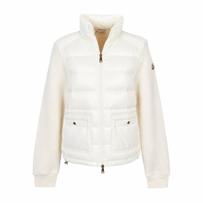 Moncler Women’s Zip-Up Sweatshirt White Cotton Cardigan