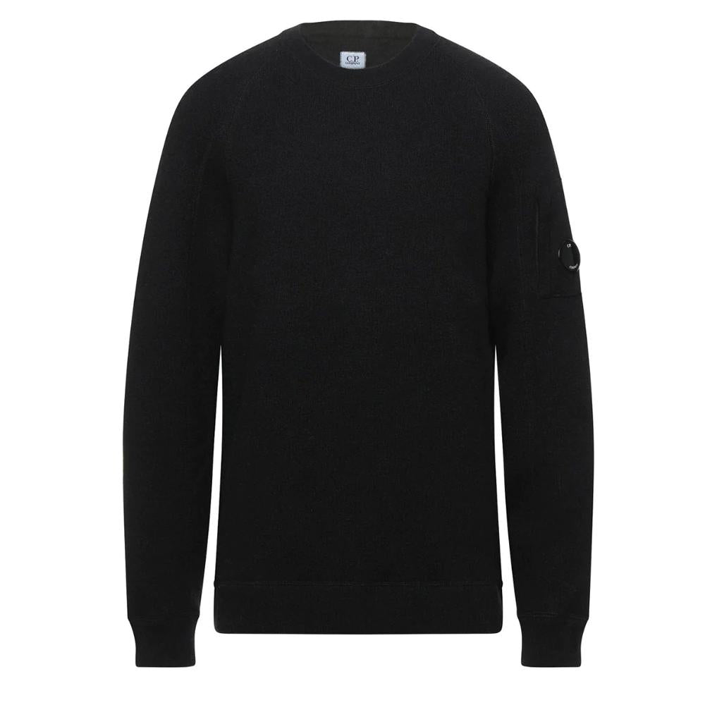 CP Company Lens Patch Crewneck Knit Sweater 11CMKN198A 005798A 999