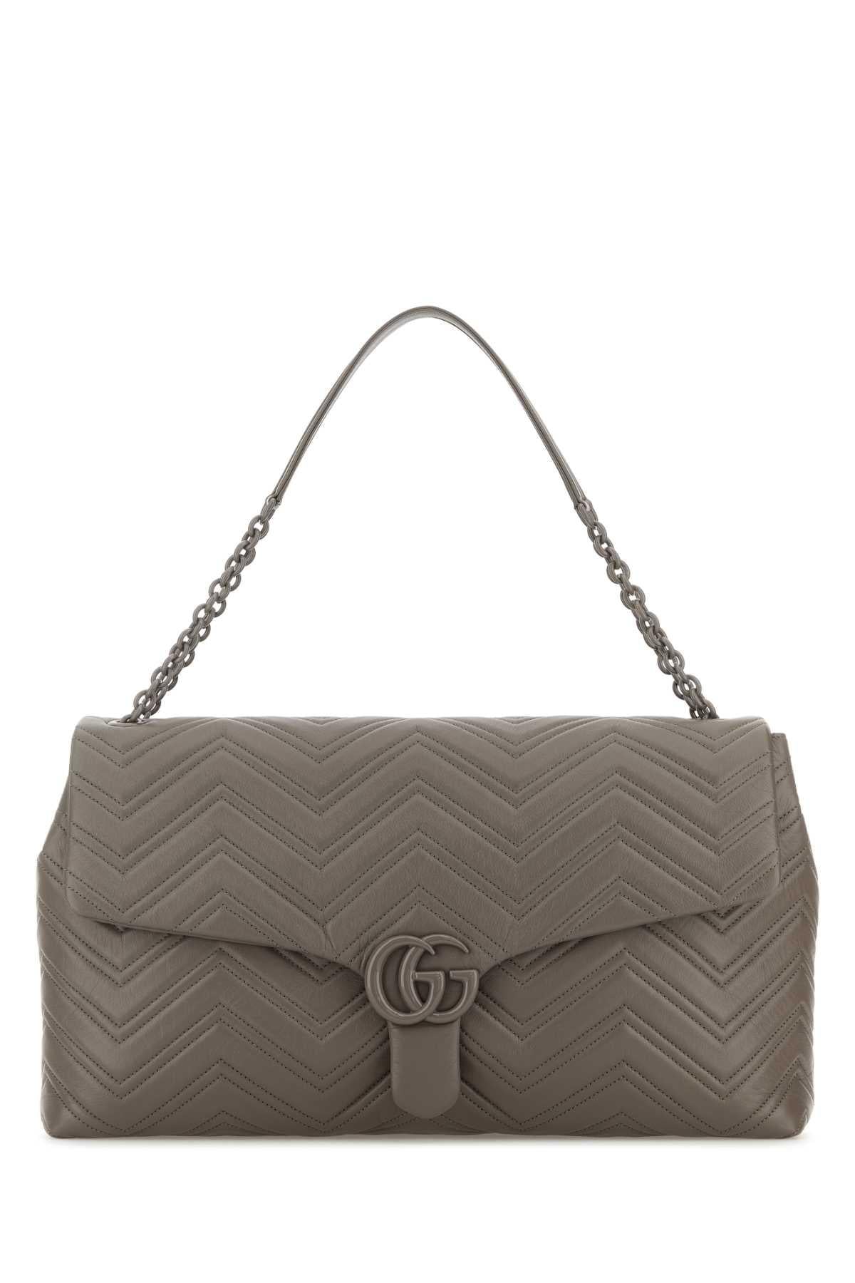 GUCCI Leather Shoulder Bag Gray Women’s Handbag