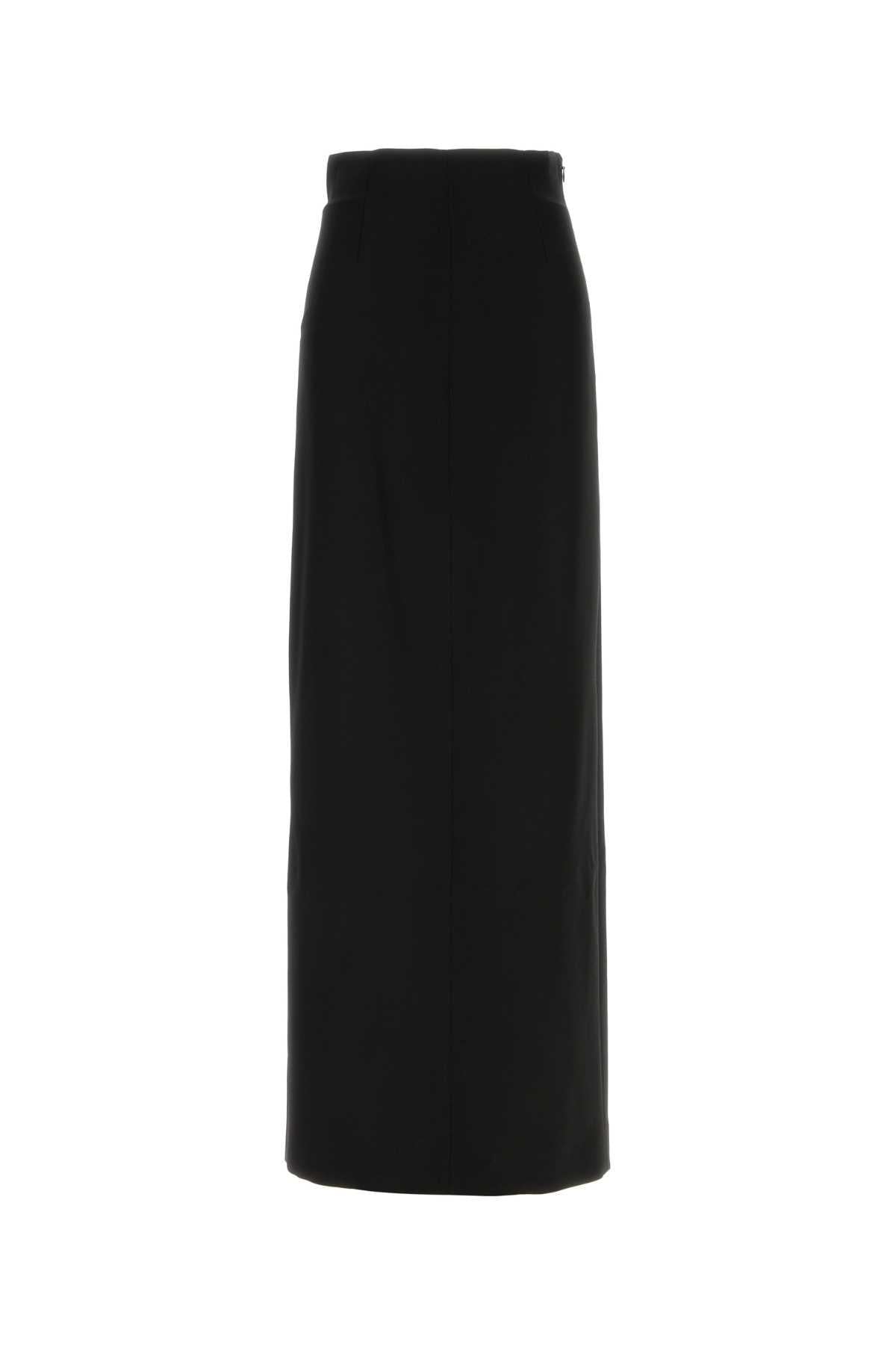 Maison Margiela Black Wool Long Skirt