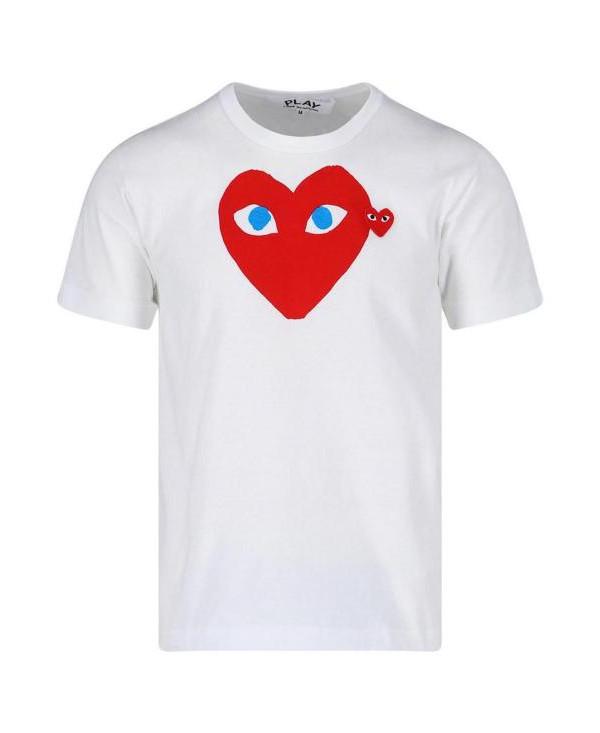 Comme des Garcons Red Heart Patch Short Sleeve T-Shirt