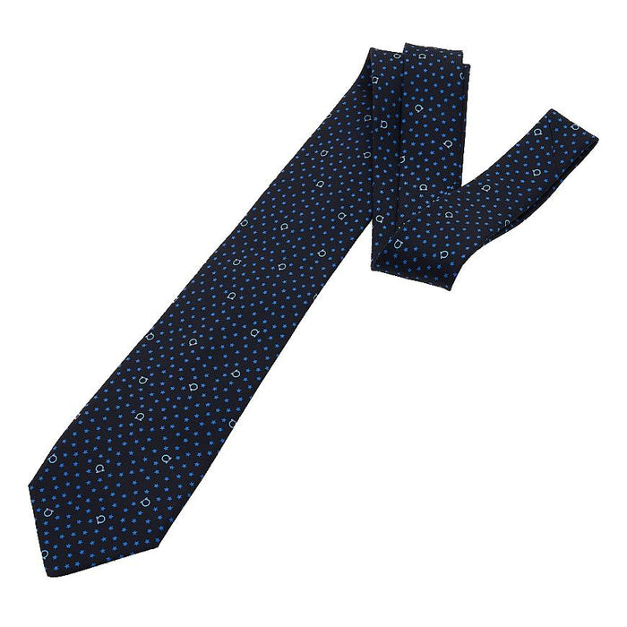 Ferragamo Gancini Silk Tie for Men 35 0874 NERO 0761813