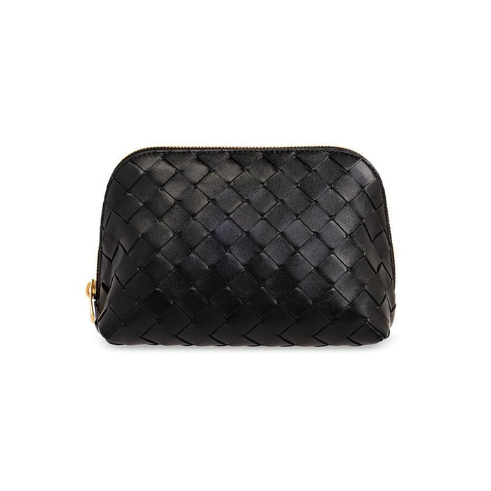Bottega Veneta Intrecciato Leather Pouch Black