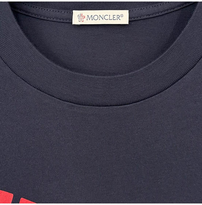 Moncler Branded Logo Short Sleeve T-Shirt Navy