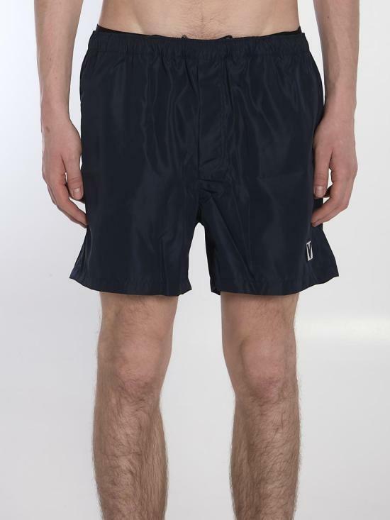 VALENTINO Nylon Swim Shorts with Patch Black Men’s Swimwear