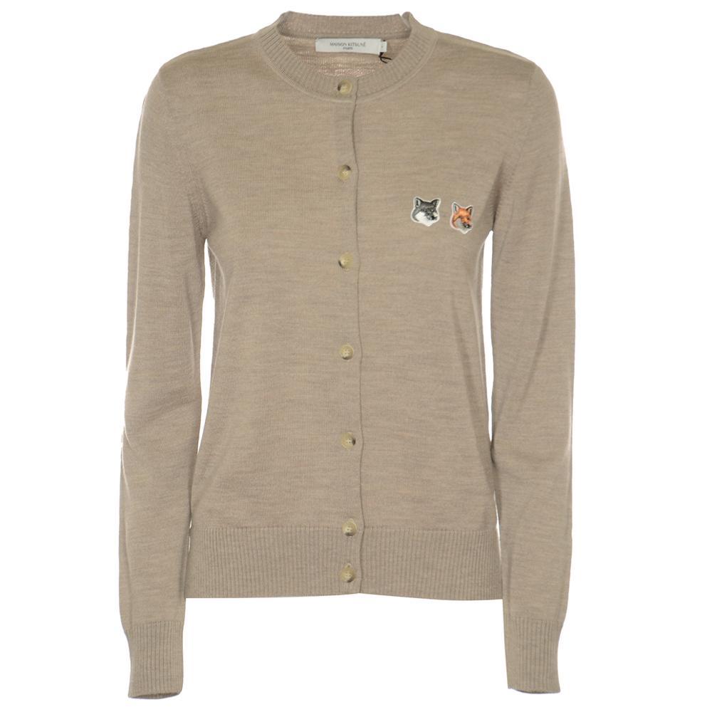 Maison Kitsune Women's Double Fox Head Knit Cardigan GW00544 KT1036 H250