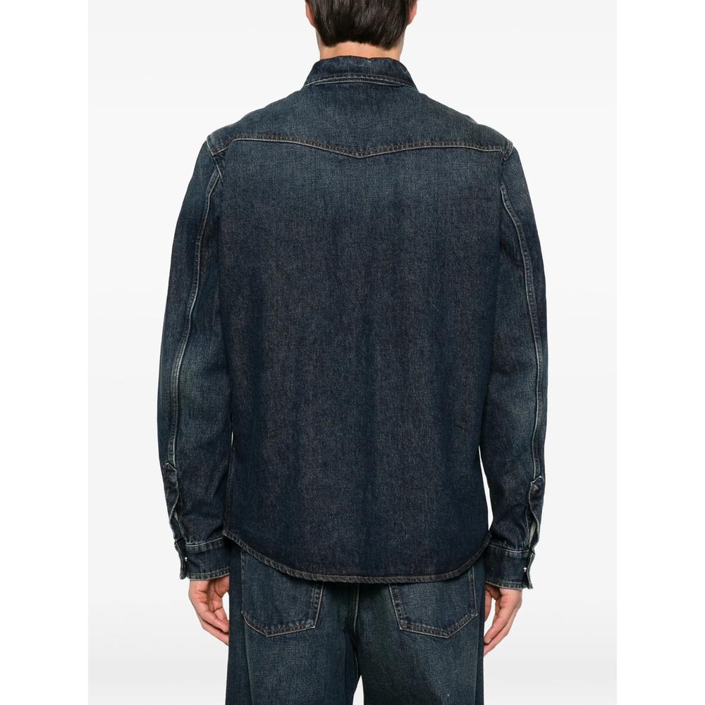 Moncler Men’s Long Sleeve Shirt Navy Cotton Button-Down