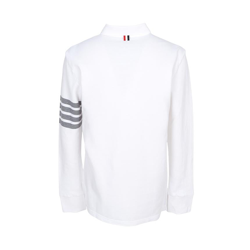 THOM BROWNE Men’s Long Sleeve Polo T-Shirt MJP137G 07976 100