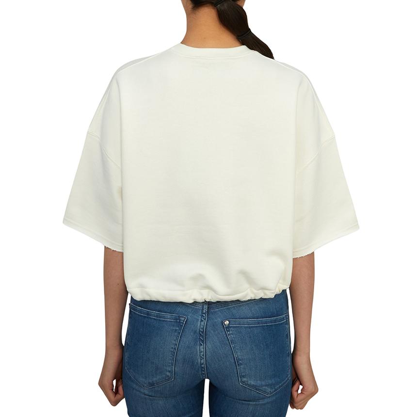 GUCCI Women’s Cropped Short Sleeve T-Shirt White Cotton