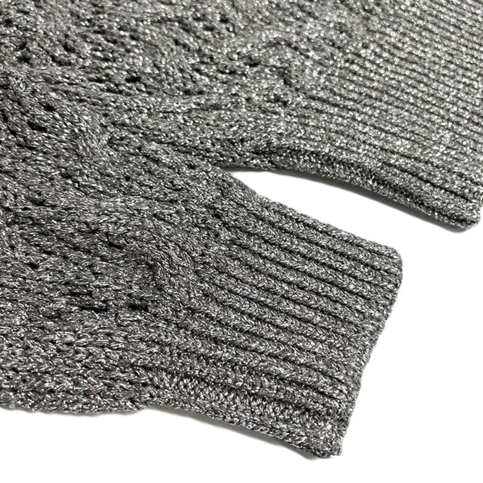 Max Mara PILADE Cordonet Knit Cropped Round Neck Sweater 2526366141 002