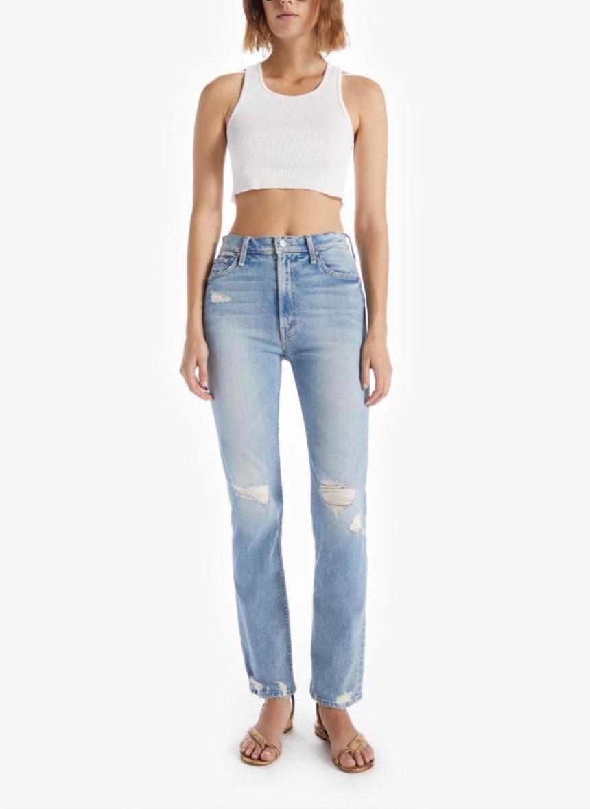 MOTHER Light Wash High Waist Denim Jeans for Women 10064 259