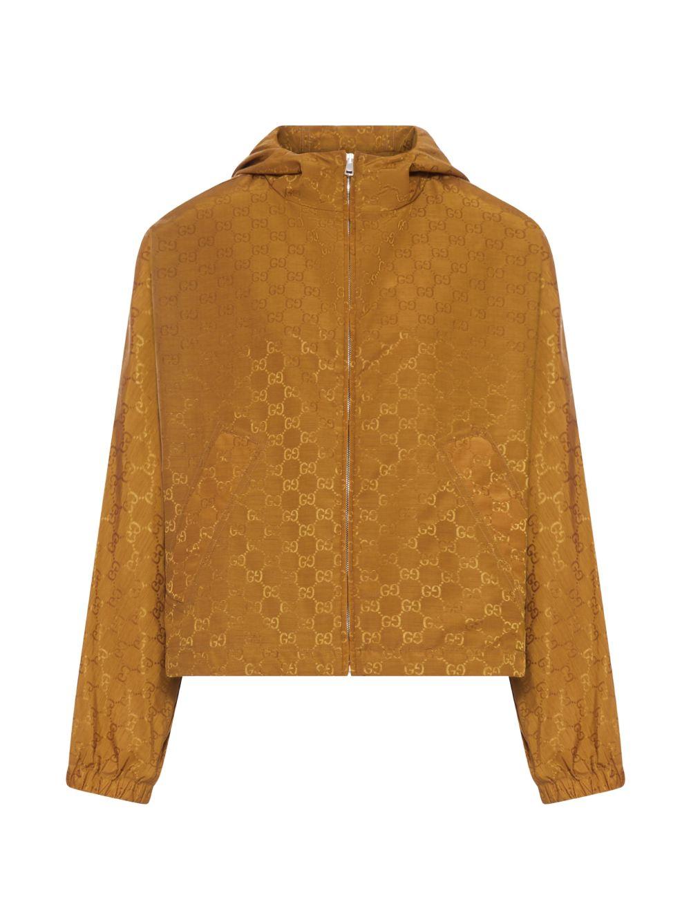 GUCCI Beige Casual Jacket Women’s Cotton Blend Zip-Up Jacket