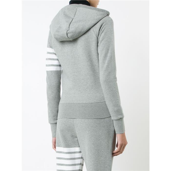 THOM BROWNE 4-Bar RWB Tab Zip Hoodie Gray FJT001A 00535 055
