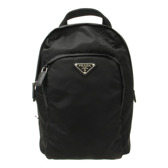 PRADA Re-Nylon and Saffiano Leather Backpack Black Men’s