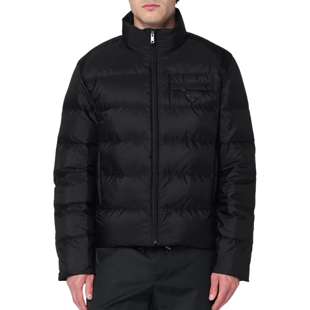 PRADA Classic Triangle Logo Re-Nylon Puffer Jacket Black SGC933 SOOO1WQ9 F0002