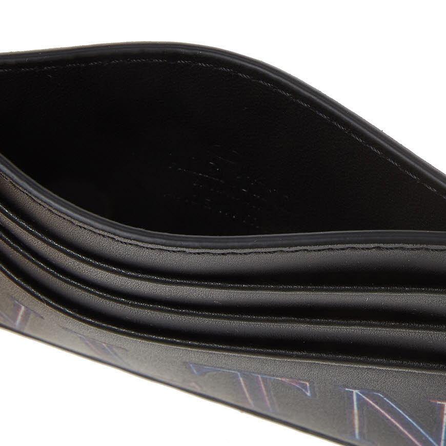 VALENTINO Garavani VLTN Leather Card Holder for Men Navy
