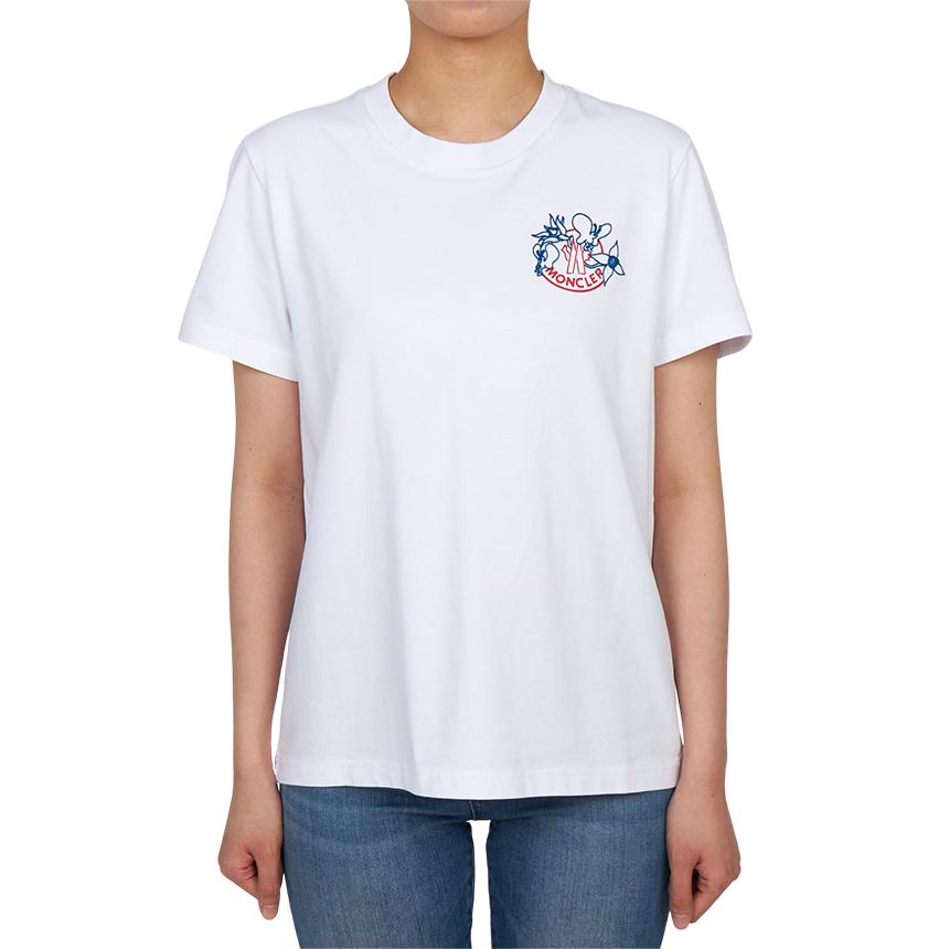 Moncler Women’s Short Sleeve T-Shirt White Cotton Tee