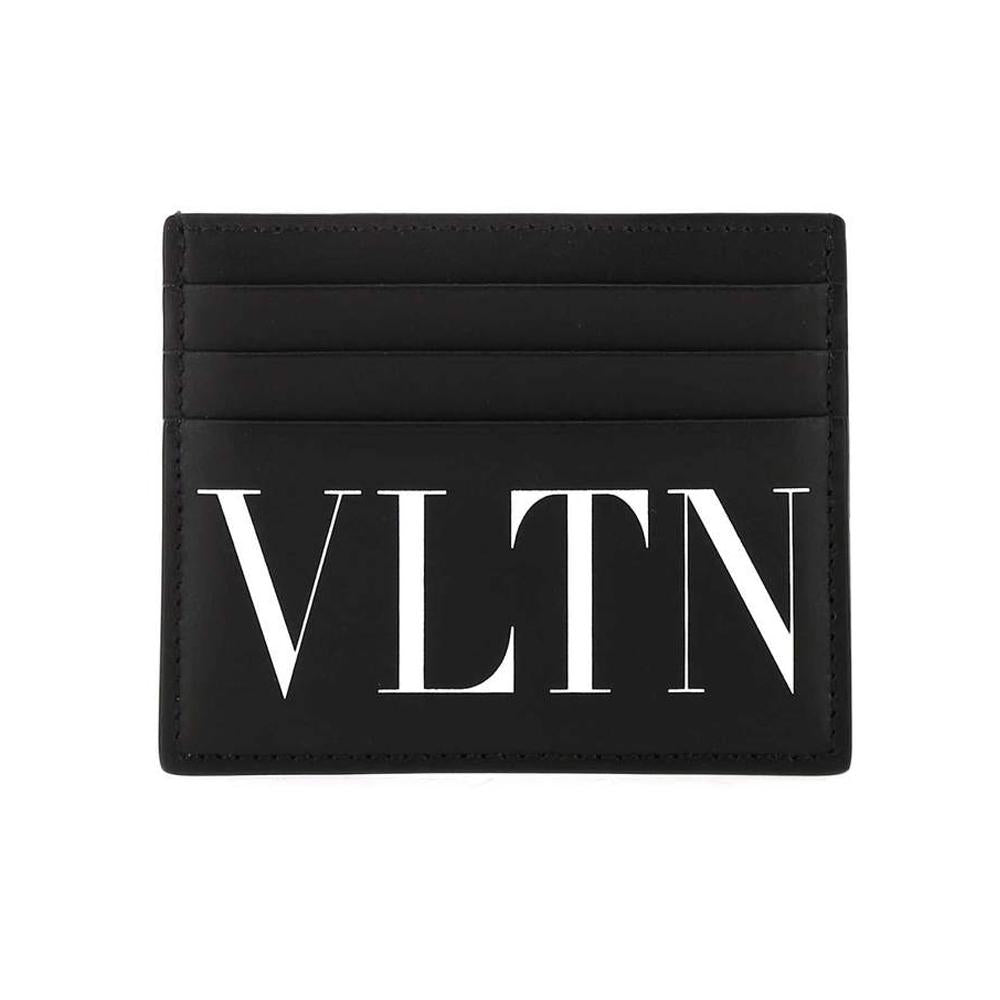 VALENTINO VLTN Logo Black Leather Card Holder XY2P0S49 LVN 0NO