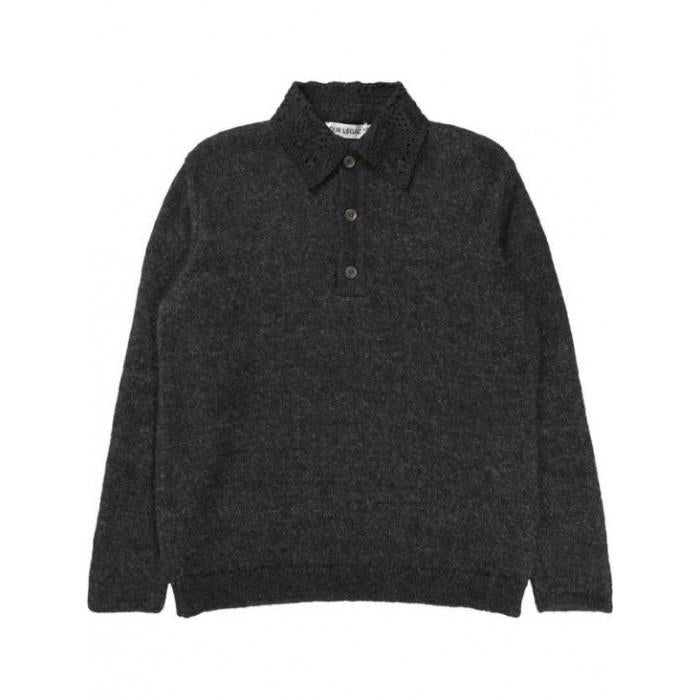 OUR LEGACY Charred Chocolate Airy Alpaca Pique Crewneck Knit Sweater