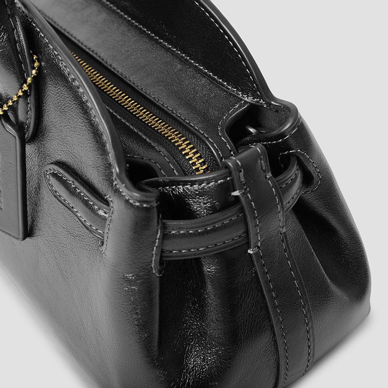 Coach Empire Carryall 34 Shoulder Bag Black Leather