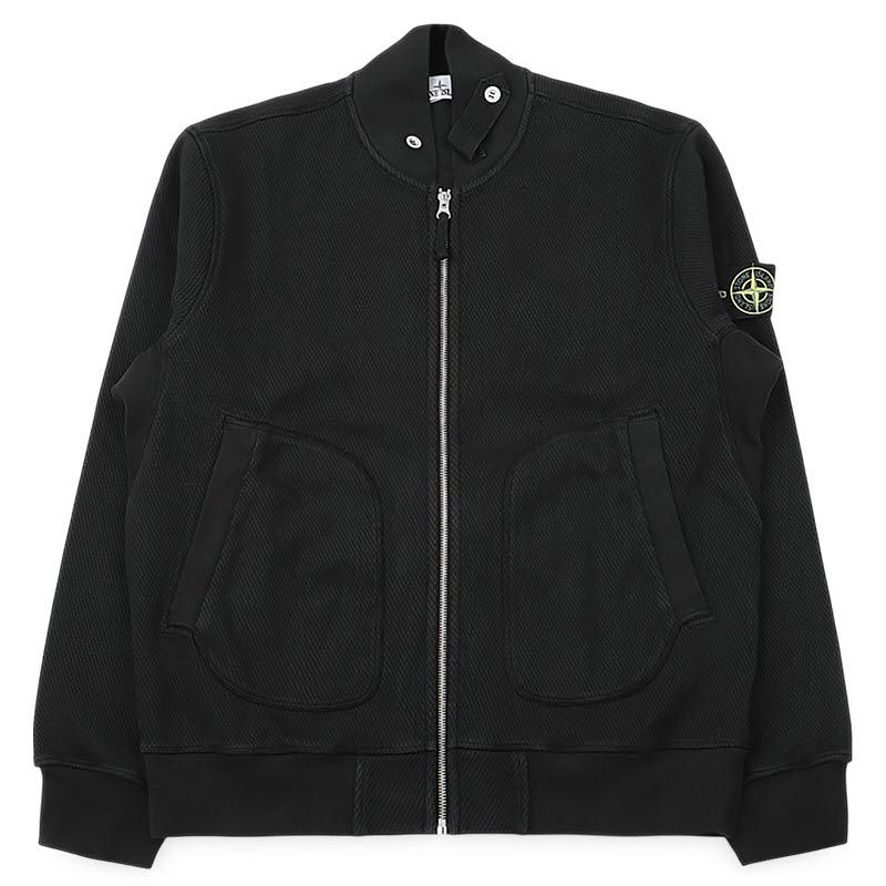 STONE ISLAND Mens Comfort Fit Zip Track Jacket Black