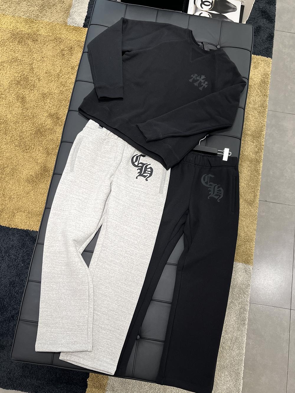 Chrome Hearts Black Relaxed Fit Sweatpants with CH Embroidery