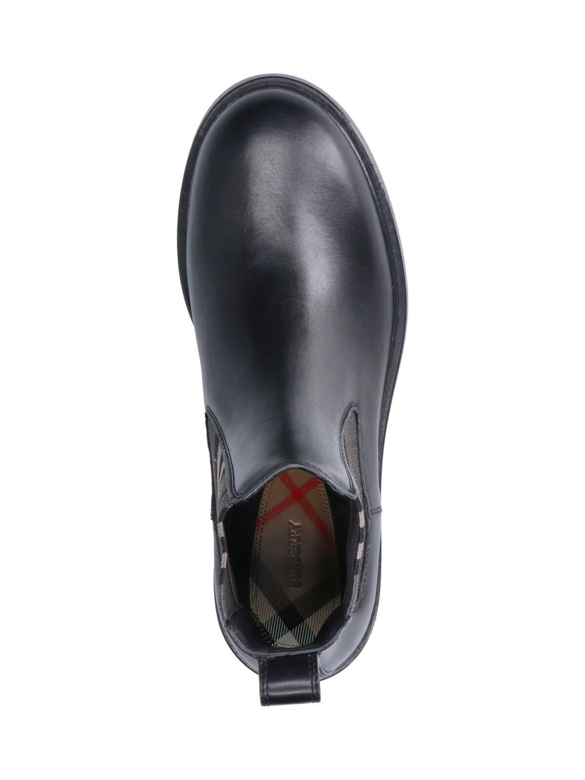 BURBERRY Black Leather Chelsea Ankle Boots Men’s