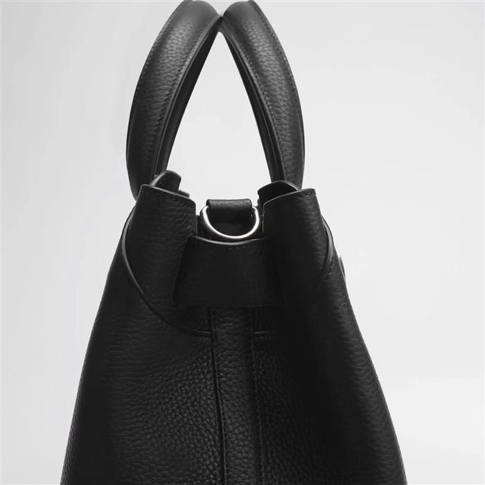 DIOR Normandie Small Tote Bag Black Grained Leather Crossbody