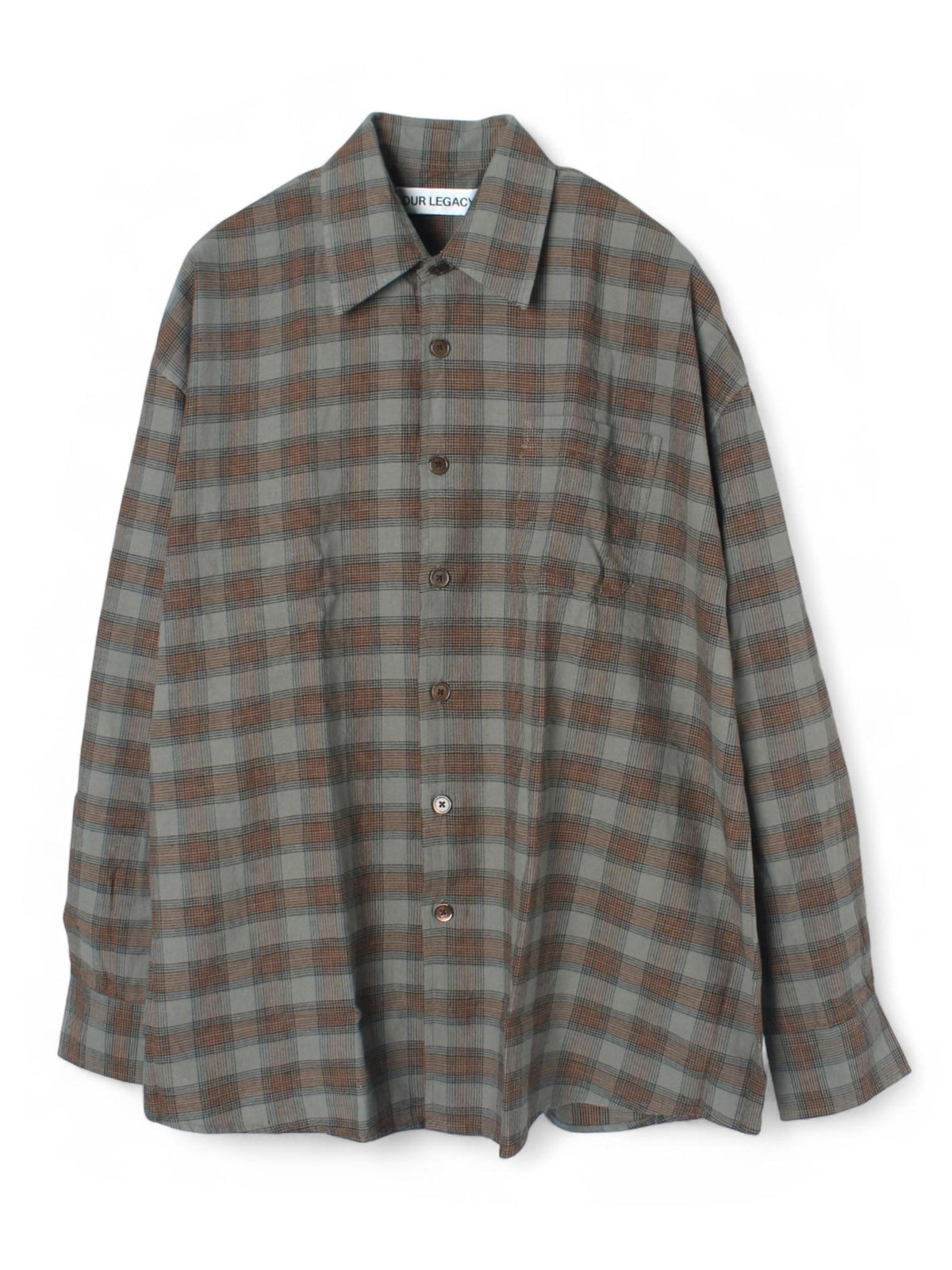 OUR LEGACY Iowa Flannel Check Borrowed Long Sleeve Shirt