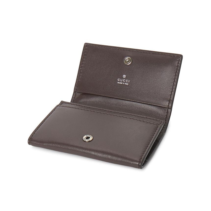 GUCCI Horsebit Leather Men's Card Holder Wallet 846956 AAFP1 2140