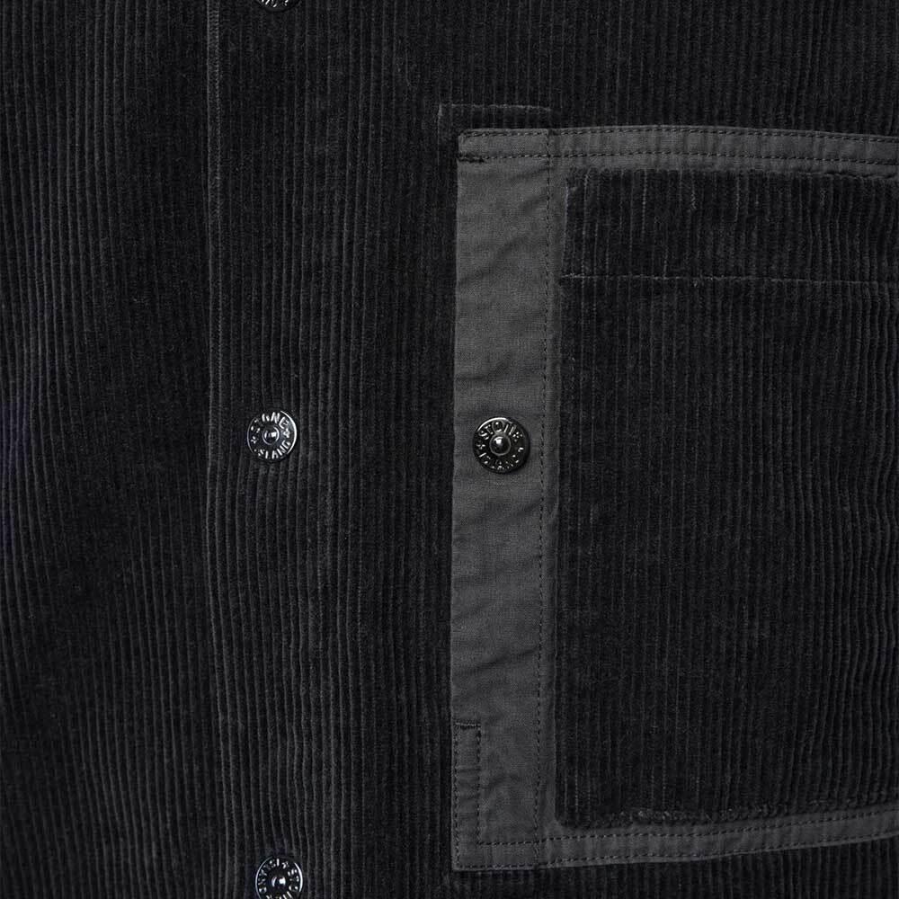STONE ISLAND Organic Cotton Corduroy Overshirt Jacket Black Men