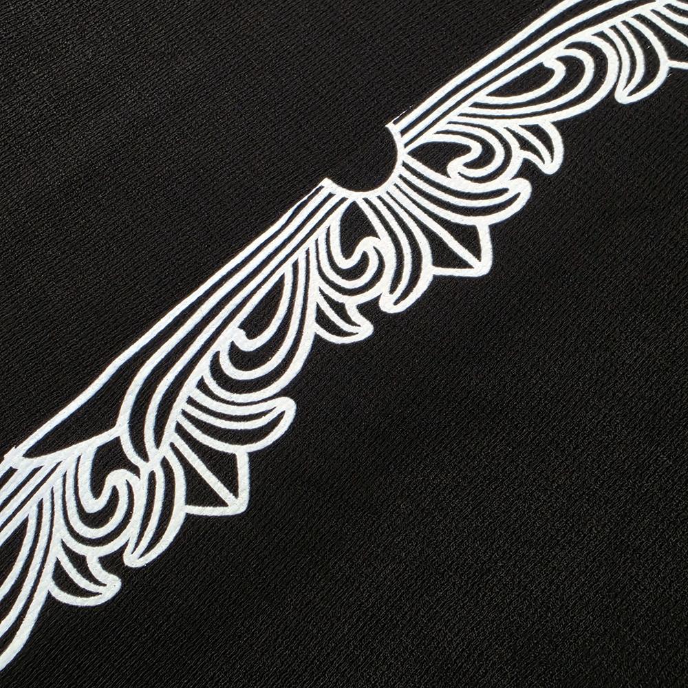 Chrome Hearts Horseshoe Logo Waffle Thermal Floral Long Sleeve T-Shirt Black